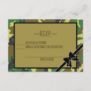 Tarjeta De Confirmación De Asistencia Envío militar de Fiesta-RSVP