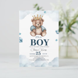 Tarjeta De Confirmación De Asistencia ES Baby Shower BOY Bear