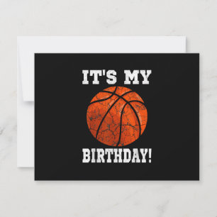 Tarjeta De Confirmación De Asistencia Es mi regalo vintage de Básquetbol de cumpleaños