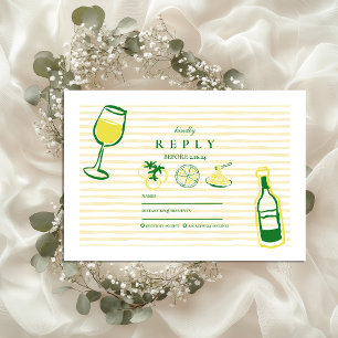 Tarjeta De Confirmación De Asistencia Esbozo Boda italiano amarillo