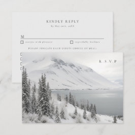 Tarjeta De Confirmación De Asistencia Escenario paisaje invernal boda opciones de comida