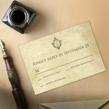 Escudo de bodas de cosecha Monograma Papel antiguo