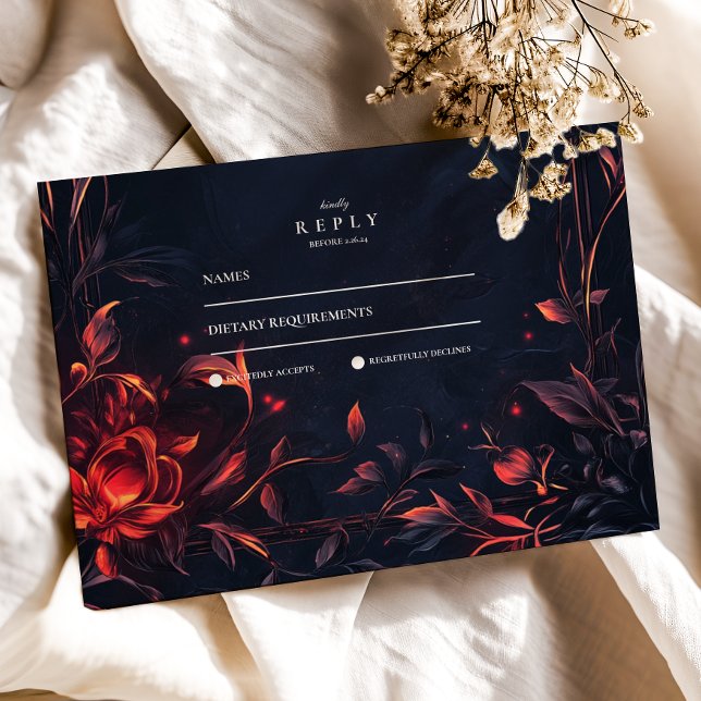 Tarjeta De Confirmación De Asistencia Escudo Monograma Boda floral Art Nouveau (Subido por el creador)