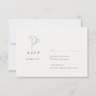 Tarjeta De Confirmación De Asistencia Esmeralda Botánica Moderno Elegante Delineado