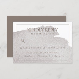 Tarjeta De Confirmación De Asistencia Esplash de beige | Elegante árbol de acuarela de t