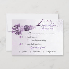 Tarjeta De Confirmación De Asistencia espléndidas tonalidades violetas flores variedad d