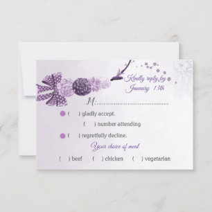 Tarjeta De Confirmación De Asistencia espléndidas tonalidades violetas flores variedad d