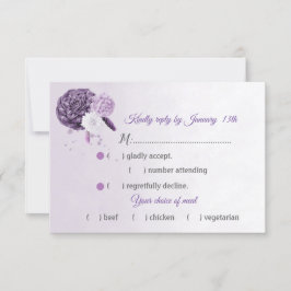 Tarjeta De Confirmación De Asistencia espléndidas tonalidades violetas flores variedad d