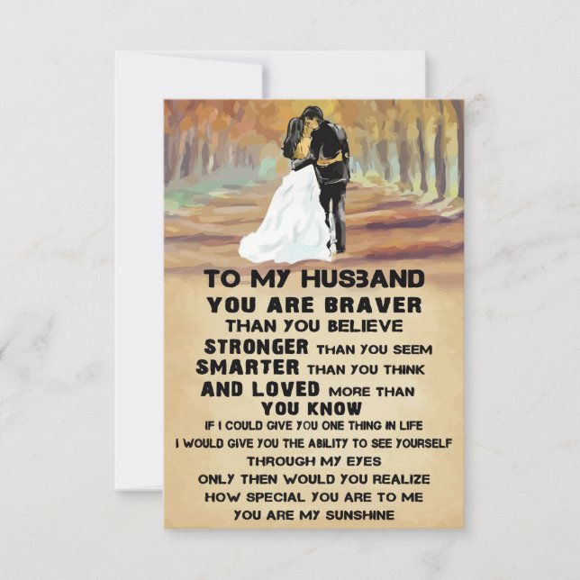 Tarjeta De Confirmación De Asistencia Esposa De Arte Para Mi Esposo Eres Sunshine (Anverso)