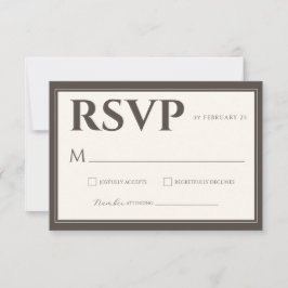 Tarjeta De Confirmación De Asistencia Espresso Brown Script Classic Minimalist Wedding