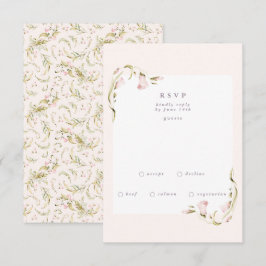 Tarjeta De Confirmación De Asistencia Esquina Botánica Boho Spring Boda de Flores Silves