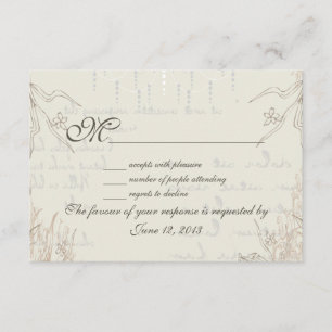 Tarjeta De Confirmación De Asistencia Estampado de flores de la naturaleza del vintage