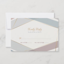 Tarjeta De Confirmación De Asistencia Esterillas geométricas modernas contemporáneas Tau