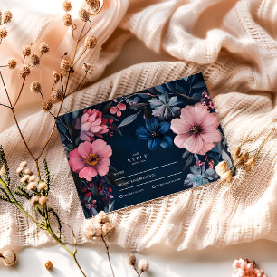Tarjeta De Confirmación De Asistencia Estética de boda gótica vintage