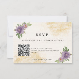 Tarjeta De Confirmación De Asistencia Estética veraniega rústica Boda de flores silvestr