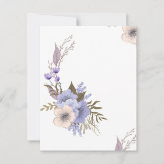 Tarjeta De Confirmación De Asistencia Estilo floral boutique púrpura