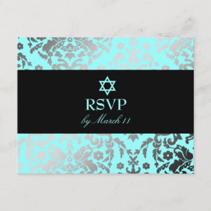 Tarjeta De Confirmación De Asistencia Estrella de 311 del deslumbramiento azules