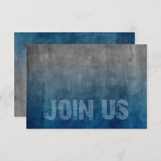 Tarjeta De Confirmación De Asistencia Estrella de David Blue Grunge (Anverso / Reverso)