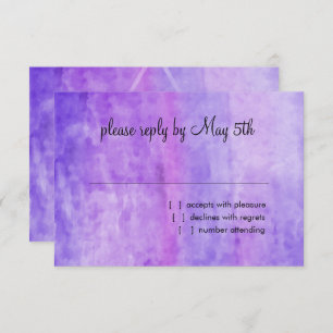 Tarjeta De Confirmación De Asistencia Estrella morada de David en la cuenca del Bat Mitz