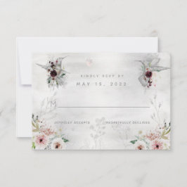 Tarjeta De Confirmación De Asistencia Ethereal Boda de amor No Comida Elección Tarjeta R