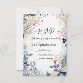 Tarjeta De Confirmación De Asistencia Ethereal Delicate Watercolor Serene Foliage