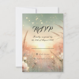 Tarjeta De Confirmación De Asistencia Ethereal Pastel Wildflower Field Wedding