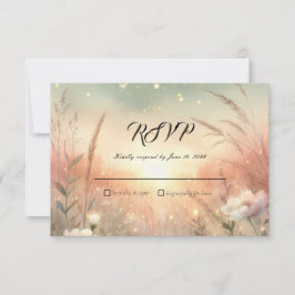 Tarjeta De Confirmación De Asistencia Ethereal Pastel Wildflower Field Wedding