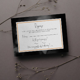 Tarjeta De Confirmación De Asistencia Ethereal Watercolor Moody Boda de Halloween oscuro