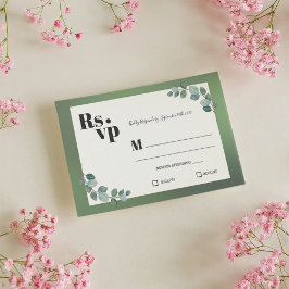 Tarjeta De Confirmación De Asistencia Eucalipto verde acuarela