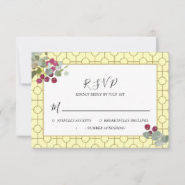 Tarjeta De Confirmación De Asistencia Eucalyptus Burgundy Berry Greenery Boda