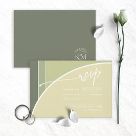 Tarjeta De Confirmación De Asistencia Eucalyptus Color Tones Boda V2H Green ID901