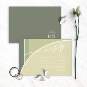 Tarjeta De Confirmación De Asistencia Eucalyptus Color Tones Boda V2H Green ID901