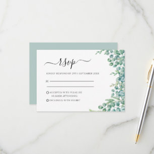 Tarjeta De Confirmación De Asistencia Eucalyptus deja Boda