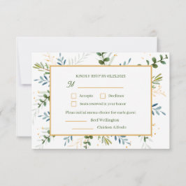 Tarjeta De Confirmación De Asistencia Eucalyptus Dos bodas de dos comidas