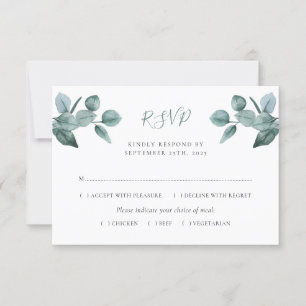 Tarjeta De Confirmación De Asistencia Eucalyptus Foliage Boda moderno