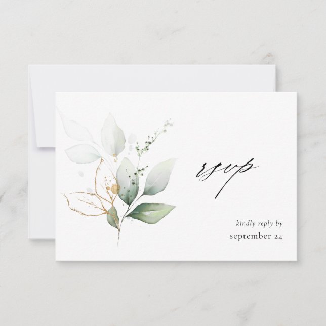 Tarjeta De Confirmación De Asistencia Eucalyptus Glow Gold Greenereneration 3 w Comal RS (Anverso)