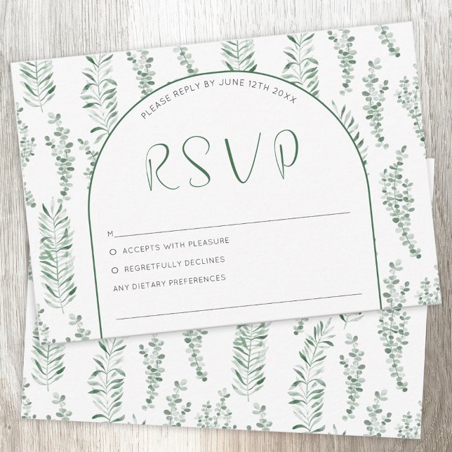 Tarjeta De Confirmación De Asistencia Eucalyptus Greenery Elegante Boda (Subido por el creador)