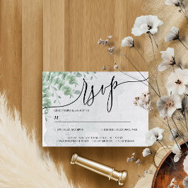 Tarjeta De Confirmación De Asistencia Eucalyptus Greenery Simple Calligraphy Boho