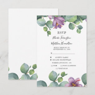 Tarjeta De Confirmación De Asistencia Eucalyptus Greenery Suculento Boda Floral