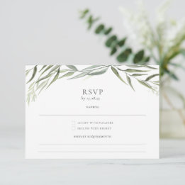 Tarjeta De Confirmación De Asistencia Eucalyptus Gum deja Boda de la vegetación