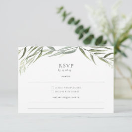 Tarjeta De Confirmación De Asistencia Eucalyptus Gum deja Boda de la vegetación