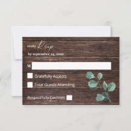 Tarjeta De Confirmación De Asistencia Eucalyptus & Wood Greeneration no Meal