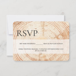 Tarjeta De Confirmación De Asistencia Evento corporativo Asiento reservado Rústico Wood 