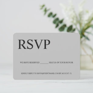 Tarjeta De Confirmación De Asistencia Evento Gray Simple Business Logotipo Asientos rese