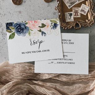 Tarjeta De Confirmación De Asistencia Exquisito Boda floral de otoño
