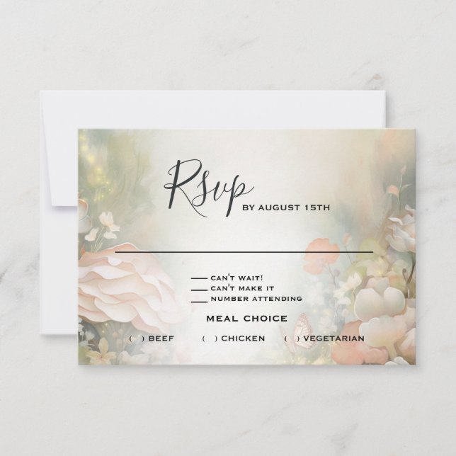 Tarjeta De Confirmación De Asistencia Fairy Tale Woodland Fairycore Romance (Anverso)