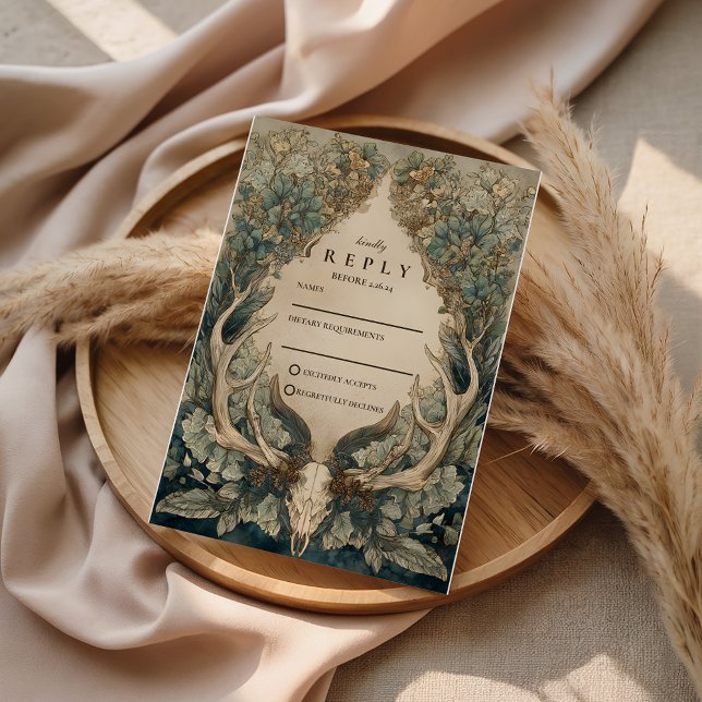 Tarjeta De Confirmación De Asistencia Fall Harvest Woodland Wedding (Subido por el creador)