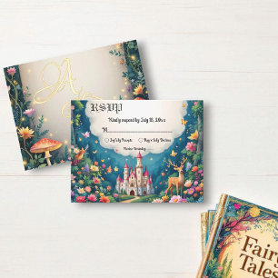 Tarjeta De Confirmación De Asistencia Fantasy Magia Woodland Castle Fairytale Boda