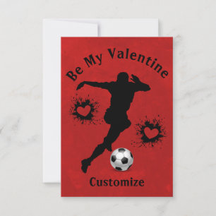 Tarjeta De Confirmación De Asistencia Feliz Día de San Valentín Tarjeta de Niño Futbolis