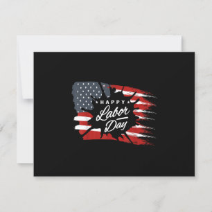 Tarjeta De Confirmación De Asistencia Feliz Día del Trabajo Regalo Bandera Americana